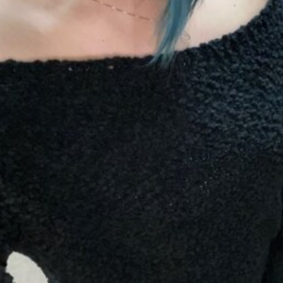 Comfy Off Shoulder Popcorn Knit Sweater BLACK - Picture 5 of 6